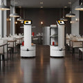 Autonomous Waiter Robot with 3D Obstacle Avoidance, Adjustable Tray & Anti-Spill Design for KTV Restaurant, Continuous Operation Food Delivery Service Robot with Auto Charging Function