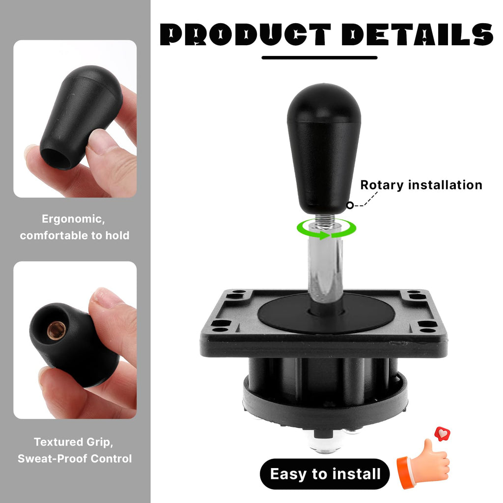 Gallipower 4Pcs Joystick Head,Arcade Joystick Ball Top Handle Rocker Round Head,Arcade Kit DIY Replacement Parts(Blue,Green,Red,Yellow)