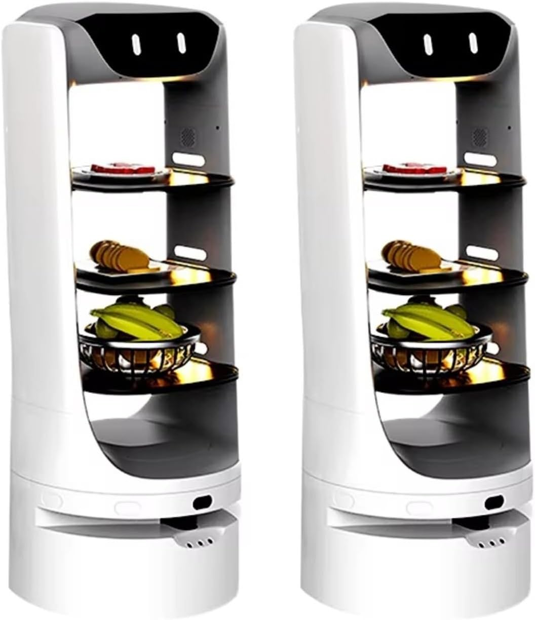 Food Delivery Robot for Restaurants & Hotels – Smart Waiter Robot, Autonomous Indoor Navigation, Large Tray Capacity, Self-Charging, Automatic Obstacle Avoidance, Multi-Coordination