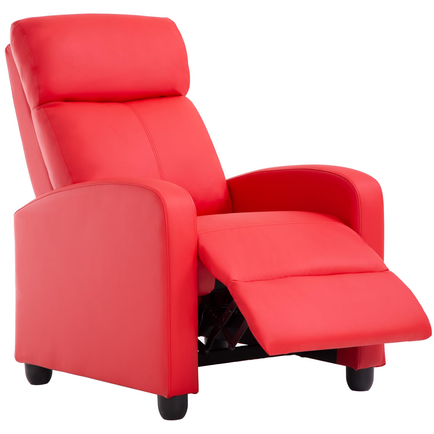 BestMassage | Recliner Chair | with 2 Point Massage Function | Pu Brown | with Lumbar Support, Adjustable Push Back, Footrest & Padded Seat | Easy Assembly | for Living Room, Home Theatre