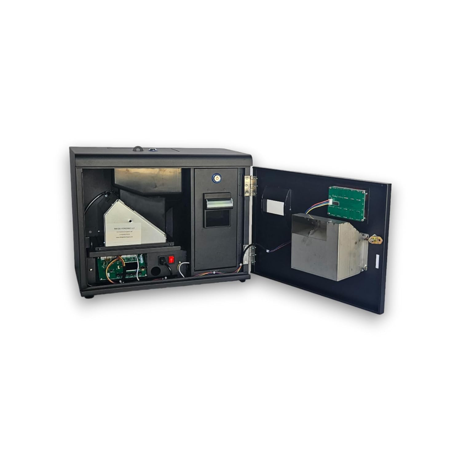 Dollar Bill Changer Machine – Front Door Bill to Coin Change Machine Black, Slots, Arcades, Laundry Stores Accepts Various Denominations to Dispense US Quarters/Tokens – Fits 3000 Coins