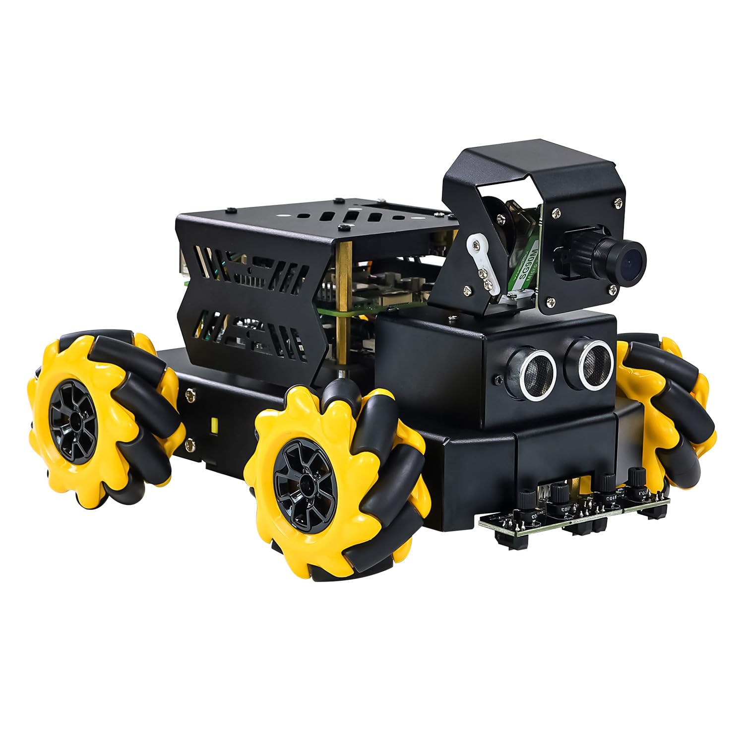 Yahboom Raspberry Pi 5 ROS2 Robot Car 360°Movement, AI Vision & Tracking, Integrated Multimodal Large AI Model OpenRouter, AI Voice Interaction (Superior Without RPi5)