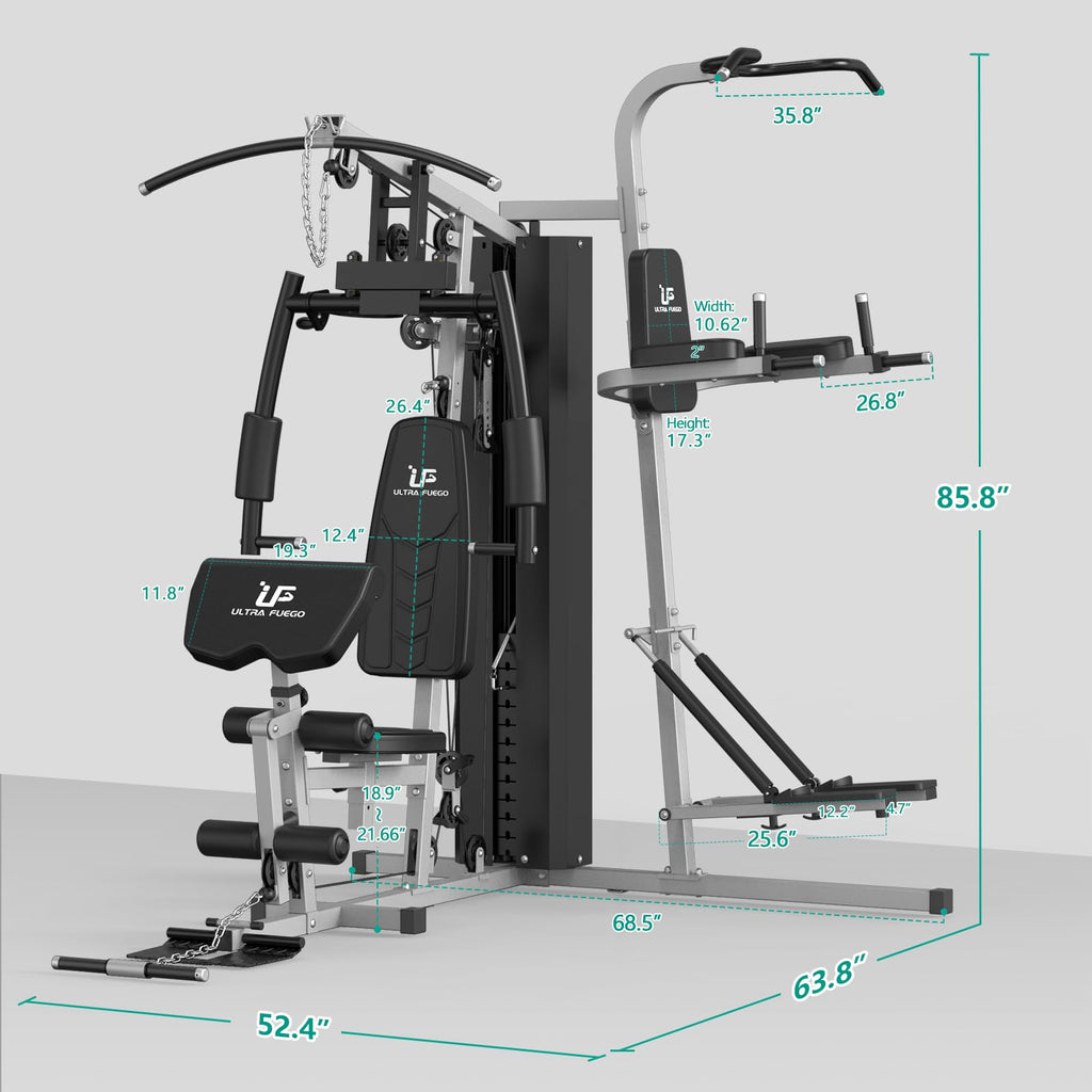ULTRA FUEGO Multifunctional Home Gym Equipment Workout Station with Pulley System, Arm, and Leg Developer for Full Body Training