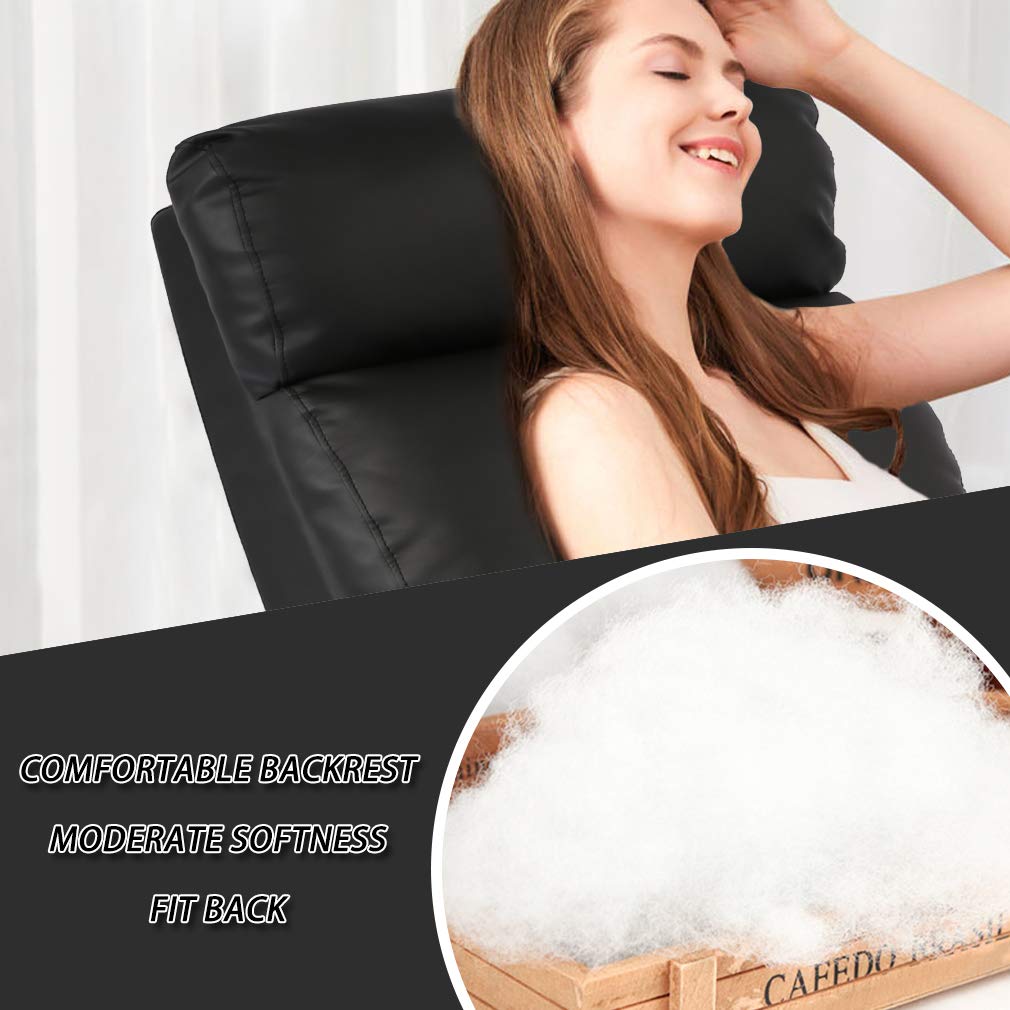 BestMassage | Recliner Chair | with 2 Point Massage Function | Pu Brown | with Lumbar Support, Adjustable Push Back, Footrest & Padded Seat | Easy Assembly | for Living Room, Home Theatre