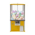 Vending Machine,Commercial Big Capsule Toys Vending Machine,800 Coin Bank Capacity 4×25 Cent Coins,Yellow Gumball Machine with Keys,1.77-1.97Inches Twister Ball Diameter for Game Stores, Retail Stores