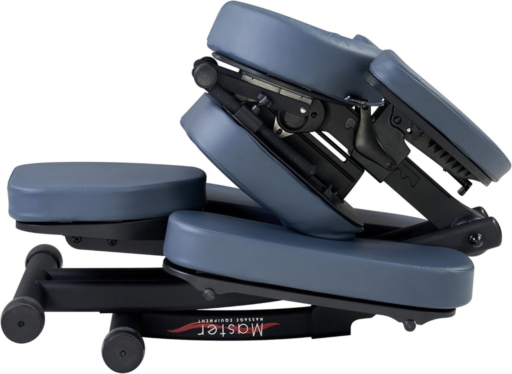 Master Massage Rio Portable Massage Chair – Royal Blue, Lightweight 24 lbs Aluminum Frame, Foldable & Adjustable Tattoo and Spa Chair