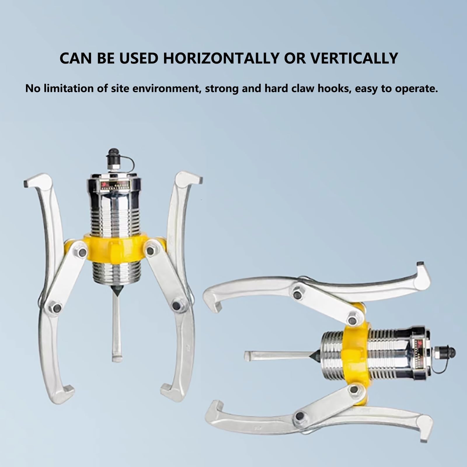Hydraulic Gear Puller with Hand Pump, 5-50 Tons, 2 or 3 Jaws, for Separating Tools in Confined Spaces, Vertical and Horizontal Use
