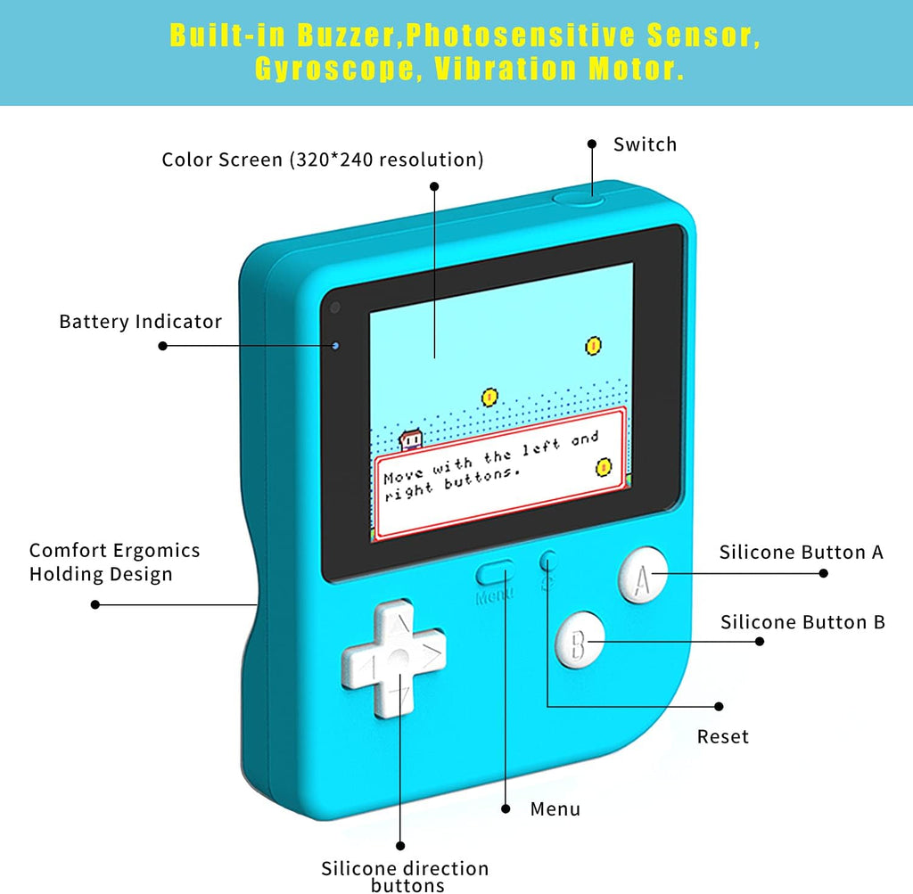 ELECFREAKS Retro Coding Arcade for Microsoft Makecode DIY Programmable Handheld Game Console Suitable for STEM Education, Game Programming Learning Machine Supports Block Programming and Python