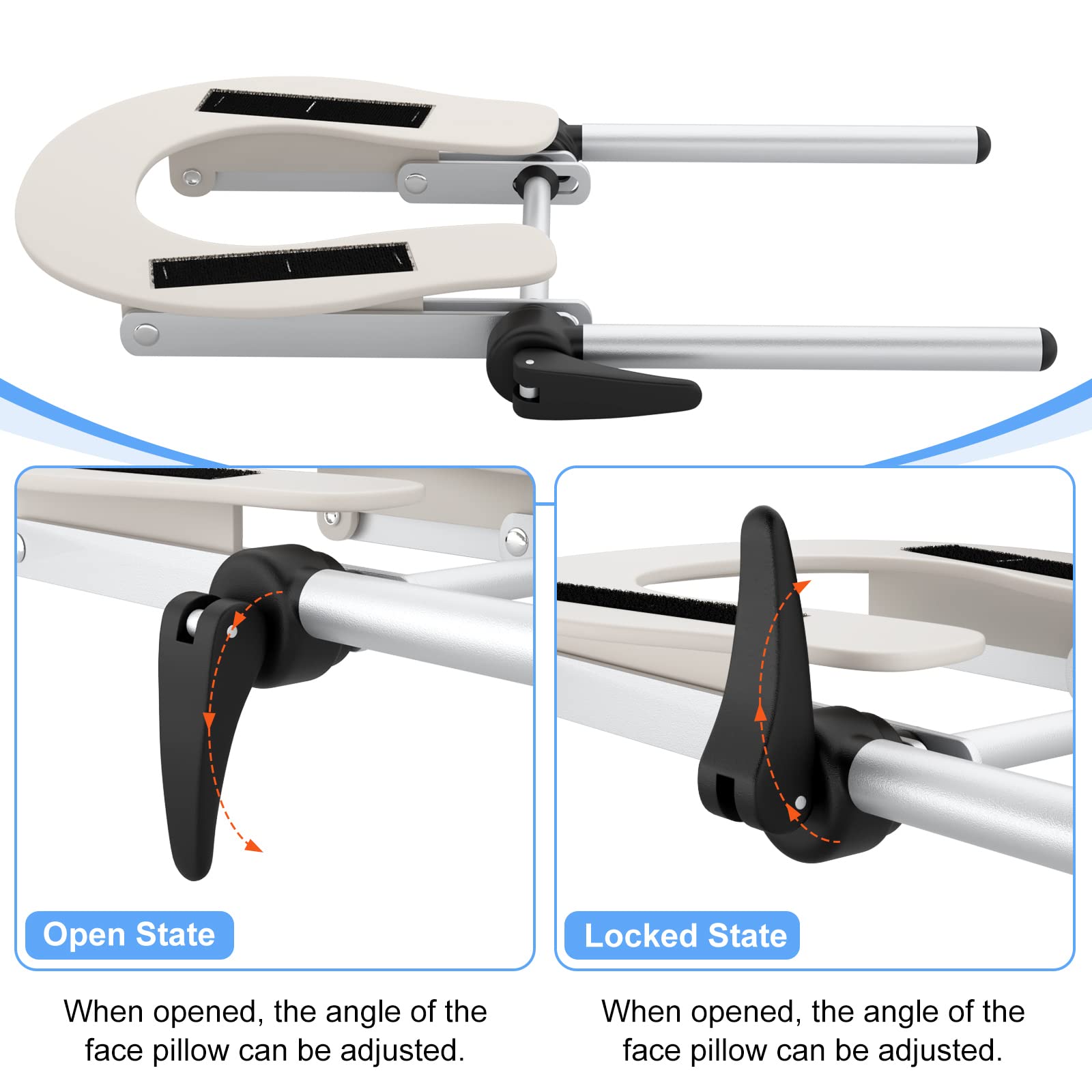 Universal Massage Table Face Cradle & Cushion, Adjustable Massage Chair Spa Bed Headrest & Face Pillow Support, Massage Platform Head Rest Cushion Cradle for Salon Home Mattress Top Massage Kit