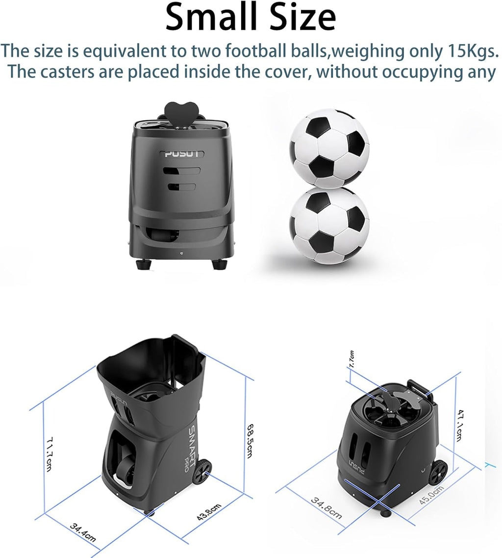 PP SMART PRO Pickleball Machine, Professional Automatic Ball Launcher with App & Remote Control, 80+ Ball Capacity, Adjustable Speed/Spin/Frequency, Portable for All Skill Levels (Black)