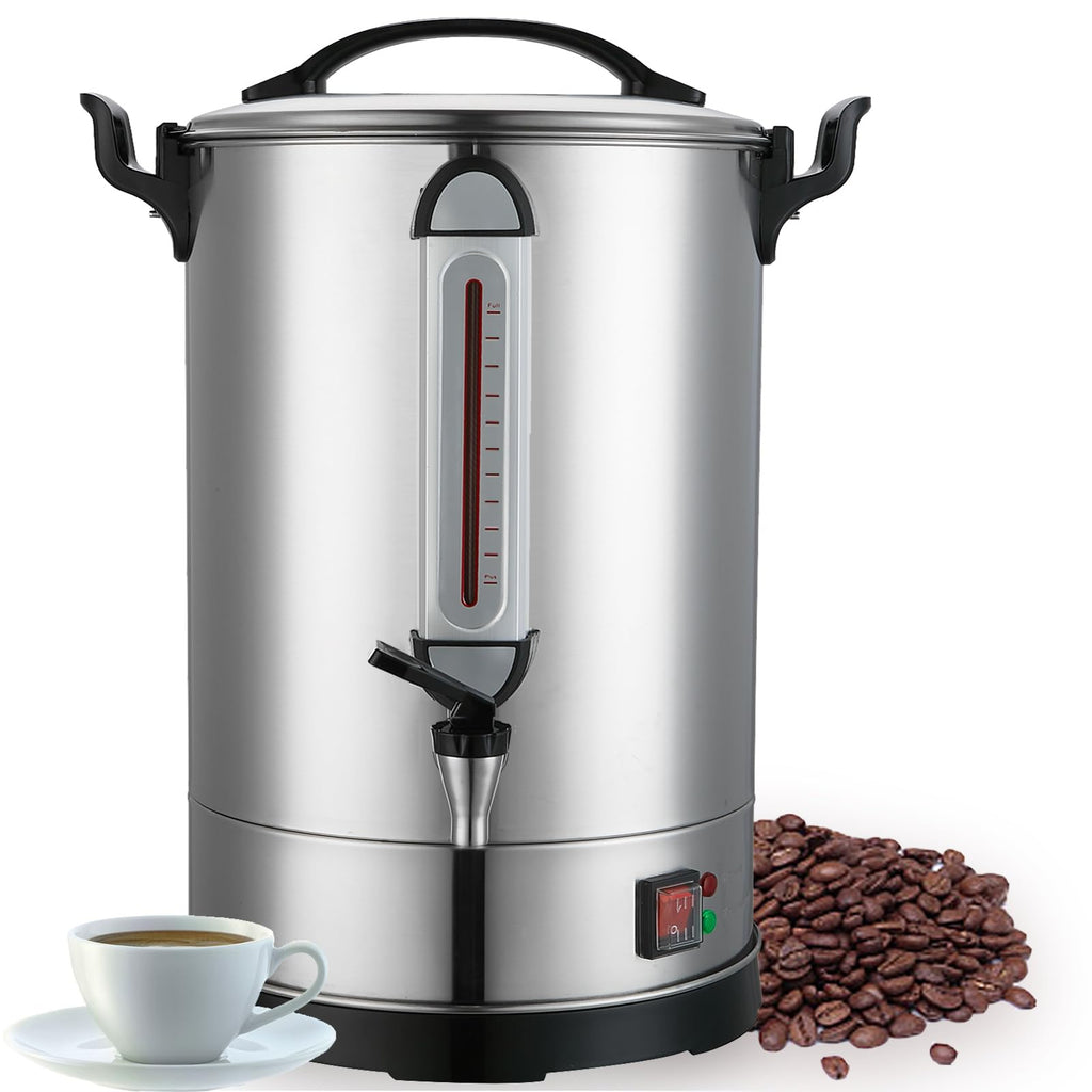 Commercial Coffee Maker 100 Cup Large Coffee Urn 4 Gallon 16L Industrial Coffee Dispenser 1300W Quick Brew Dual Wall Stainless Steel Hot Water Urn & Tea Maker for Catering, Wedding, Church & Events