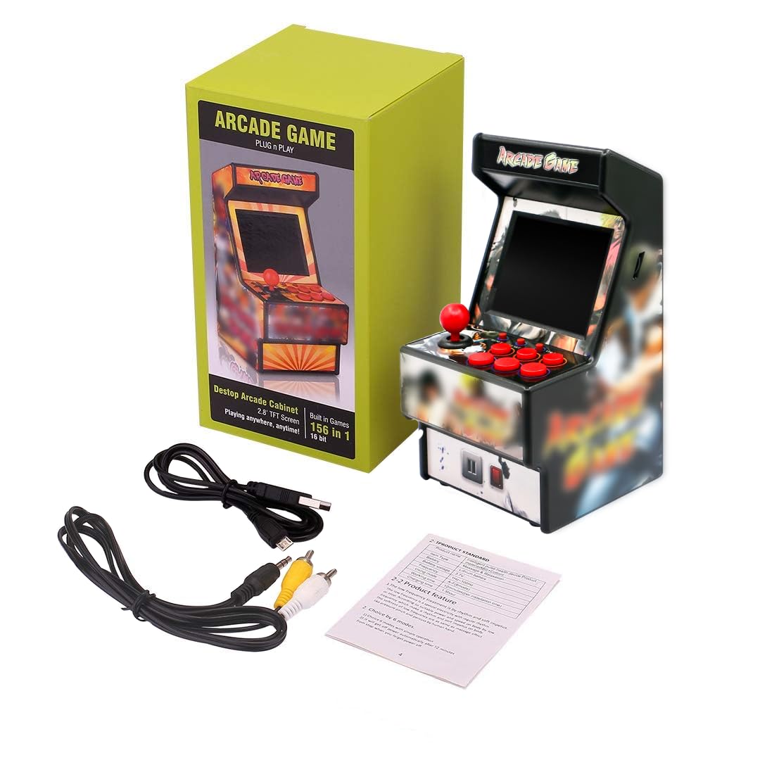 Retro Game Machine for Kids, Handheld Video Game Console with 156 Classic 16-Bit Games, 2.8" Color Screen Rechargeable Portable Gaming System, TV Output Support, Electronic Toy Gift for Boys