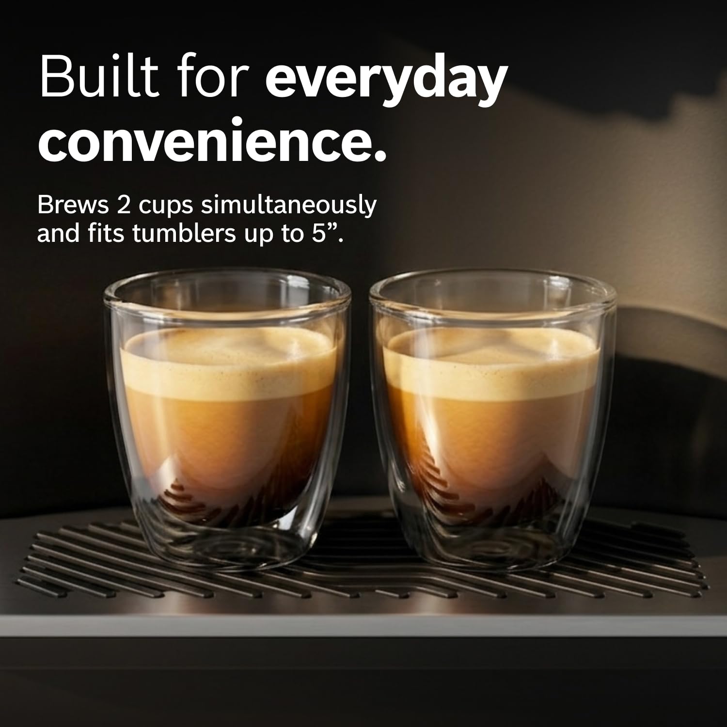 Bosch Fully Automatic Coffee and Espresso Machine - 36 Drinks, Double Cup Barista Style Super Coffee Maker - Touchscreen, Large Bean Capacity - Easy Clean, Maintenance - Stainless Steel - TQU60703