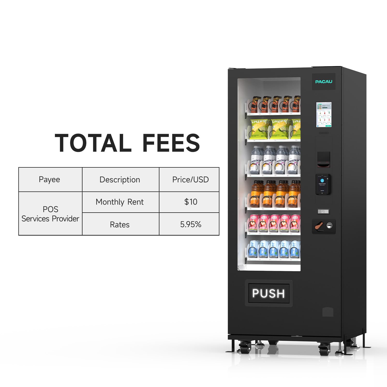 Smart Vending Machine, 36-Slot Refrigerated Snack and Beverage Vending Machine for Commercial Use, Automatic Drink and Snack Dispenser for Offices, Gyms, Convenience Stores