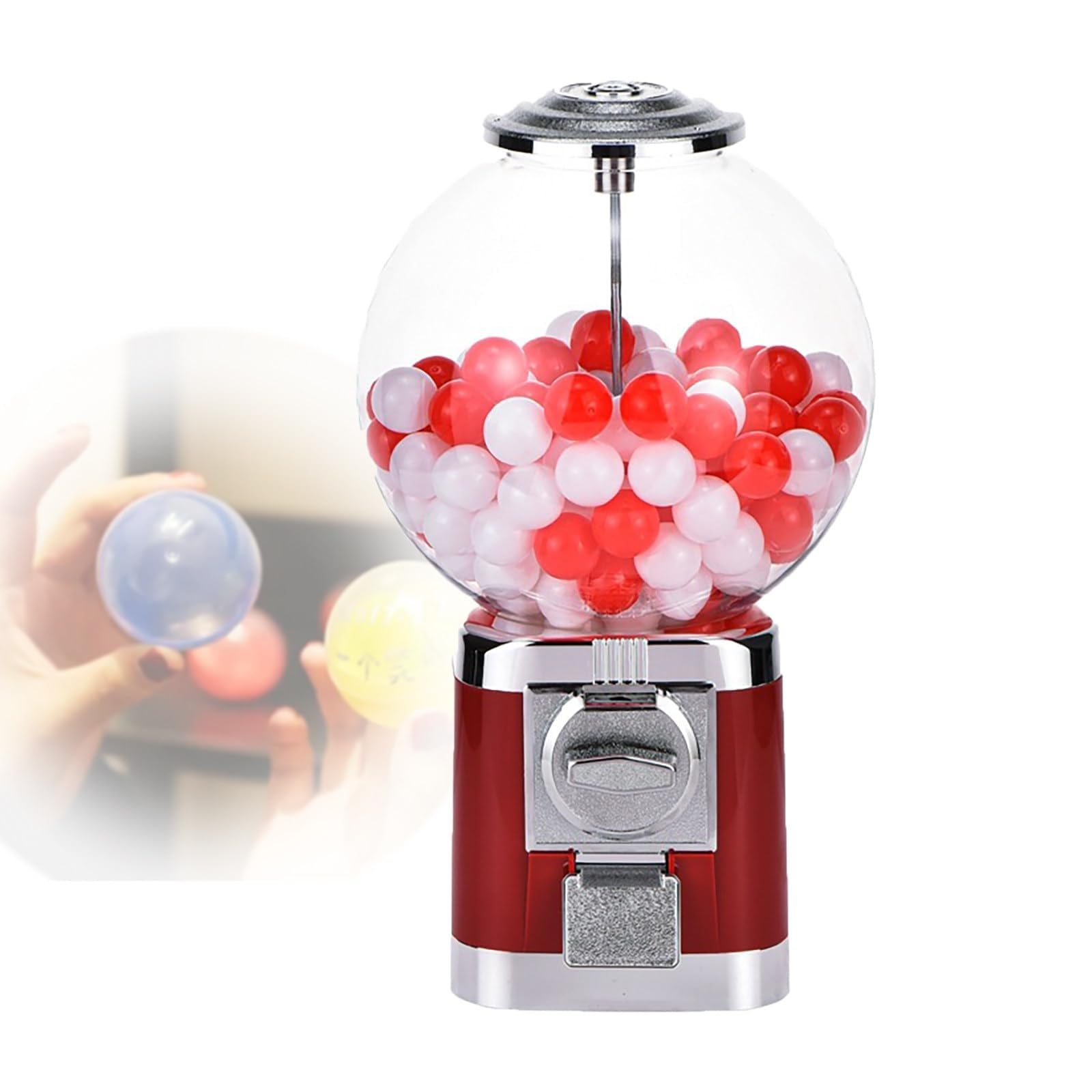 18.1inch Height Candy Gumball Vending Machine, Gumball Automatic Machine, Toy Capsule Dispenser Machine，Claw Machine for Kids Perfect for Birthdays(Pink)