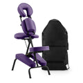 Aluminum Light-Weight Adjustable Folding Portable Travel Massage Chair with Backpack 402 Keanu (Black)