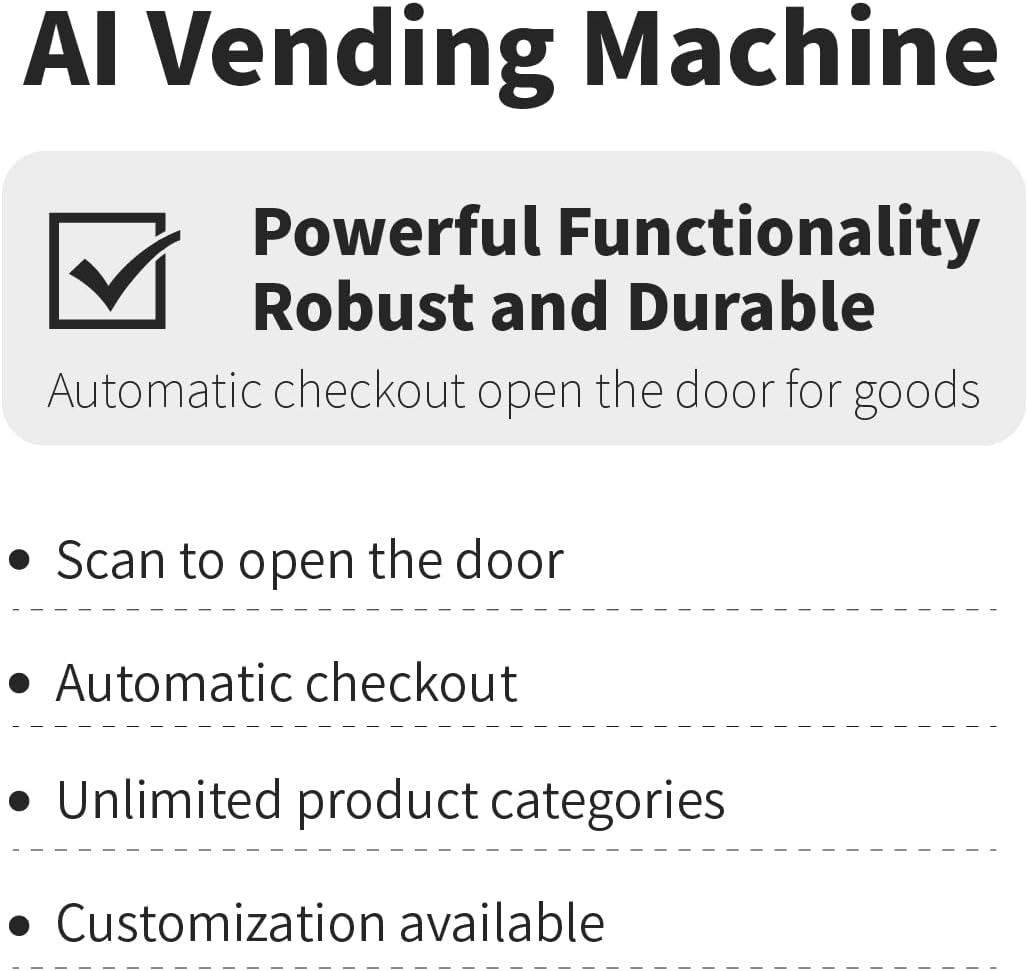 HAHA Smart AI Vending Machine for Business, Multi-Item Combo Vending with APP Management & Cashless Payment, Refrigerated Beverage US620-528 Bottles