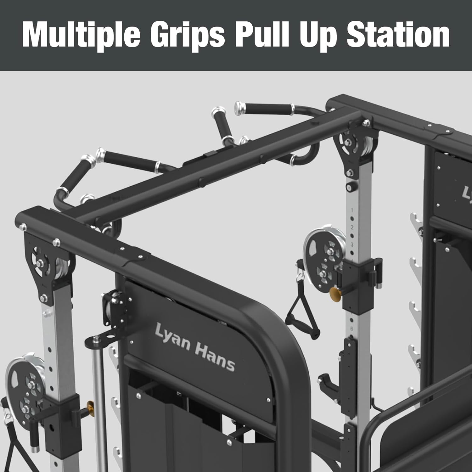 Functional Trainer Smith Machine for Commercial, Multifunctional Cable Crossover Exercise Machine, All in One Home Gym System, Compact Fitness Equipment, Workout Weight Machine for Strength Training