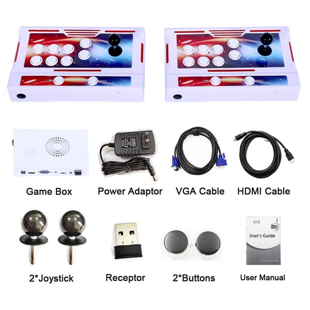 GWALSNTH 50500 in 1 Pandora Box Ultra Arcade Games Console, Plug and Play Video Games,1280X720 HD Display,49 Games Emulators,256GB TF Card,Up to 4 Players,Splited Type