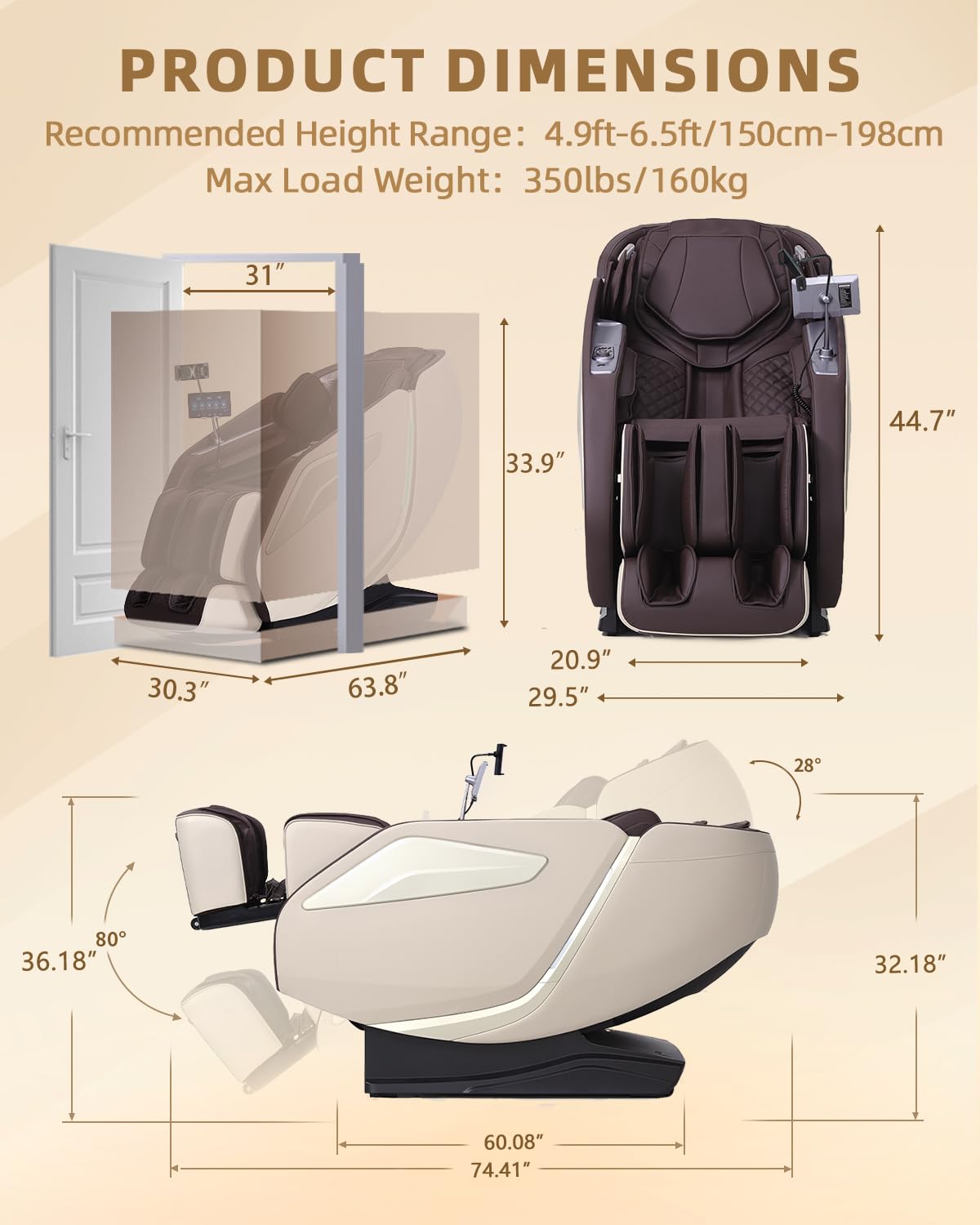 Full Body Zero Gravity Massage Chair with Body Scan 4D Intelligent Shiatsu Strecth Massage, Back/Leg Heated with AI Voice Control Bluetooth Speaker Airbags SL Track Massage Black