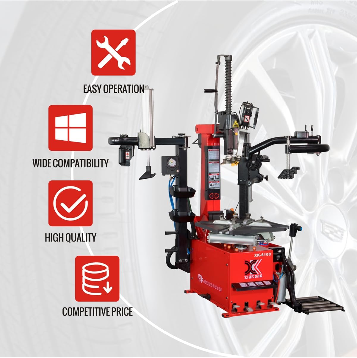 XK-2.0 Horsepower 610C Tire Changer Machine Rim Clamp 28"