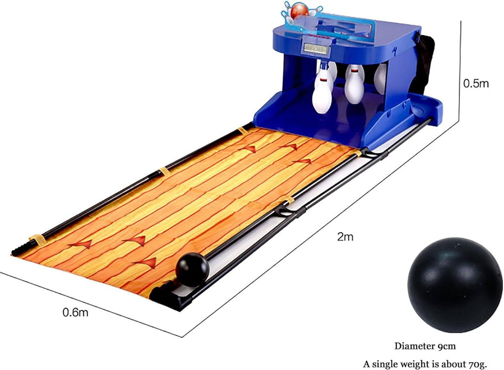 Electronic Bowling Alley Game, Indoor Bowling Ball Sports Game Console with LED Electronic Scoreboard, with Automatic Reset, Lighting, Simulation Sound Effect, for Children and Adults,3.5m