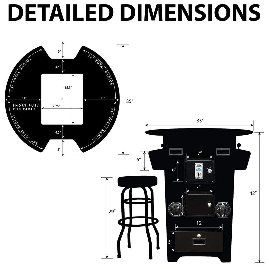 Creative Arcades Full-Size Commercial Grade Machine -Pub Style Arcade Table for 2 Player Cabinet for Home, 412 Games, Multiplayer Control Panel and Screen Size 22 inch.