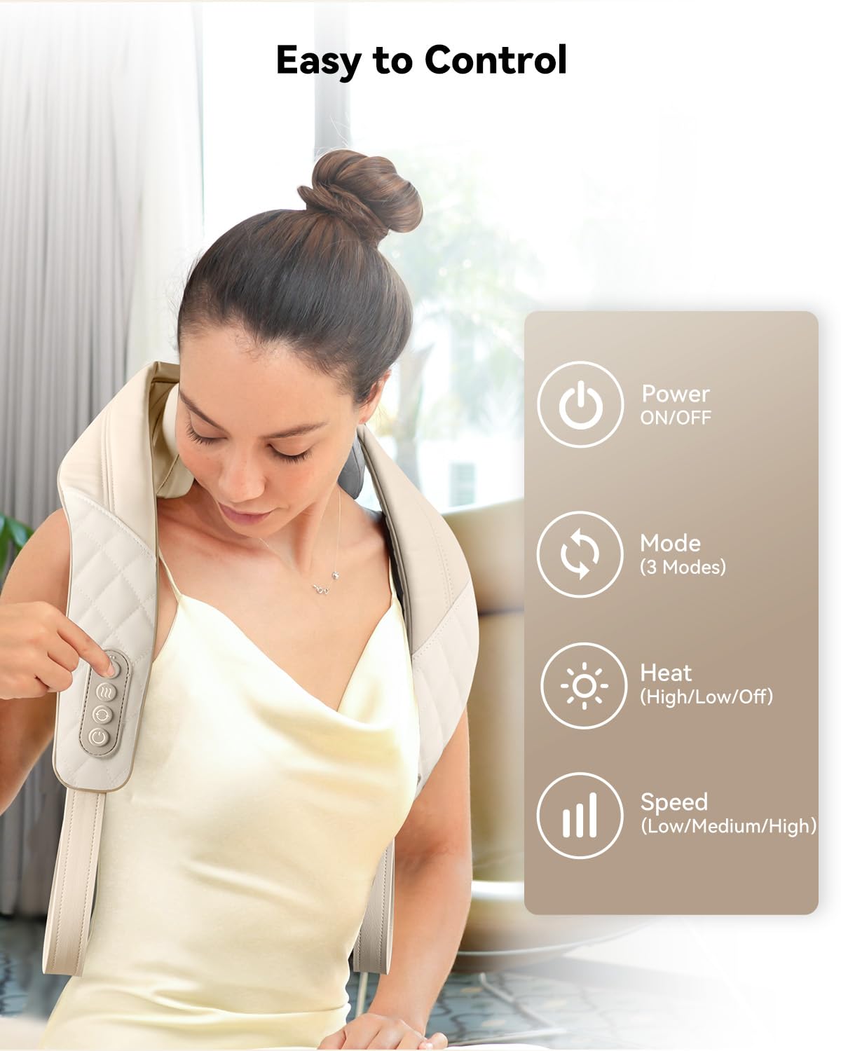 Snailax Cordless Neck Massager with Heat for Pain Relief Deep Tissue, 4D Kneading,Rechargeable Shiatsu Back Neck Massager for Neck, Shoulders Back，Gift for Father
