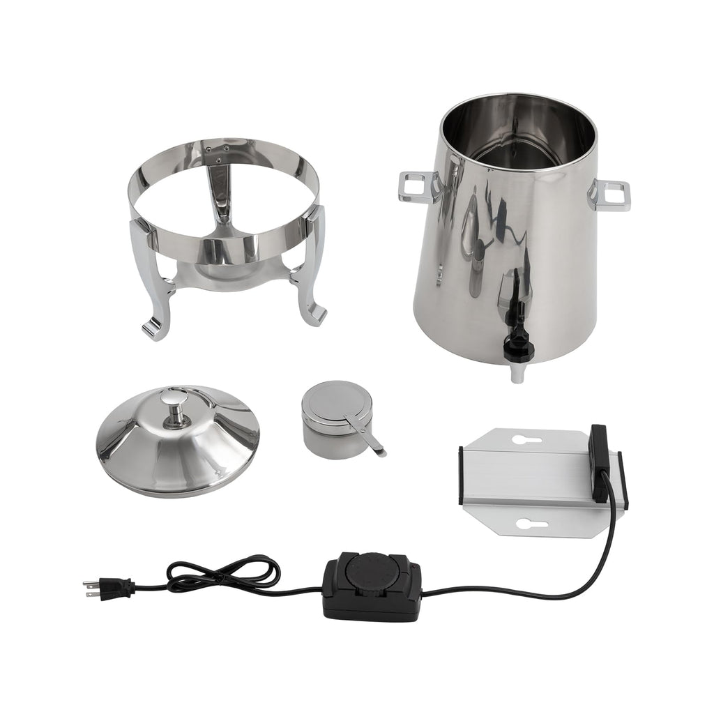 3.4 Gallon Stainless Steel Hot Beverage Drink Dispenser Can, Electric Coffee Urn with Fuel Holder 2-Way Continuous Heating, Tea Water Coffee Chafer Urn with Spigot for Parties Buffet Catering