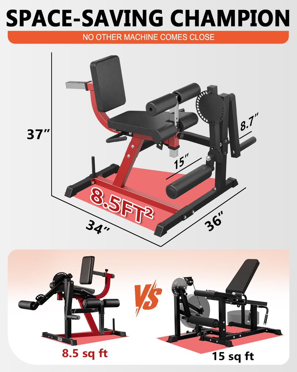 GMWD Leg Extension and Curl Machine, Lower Body Special Leg Machine, Adjustable Leg Exercise Bench with Plate Loaded, Leg Rotary Extension for Thigh, Home Gym Weight Machine