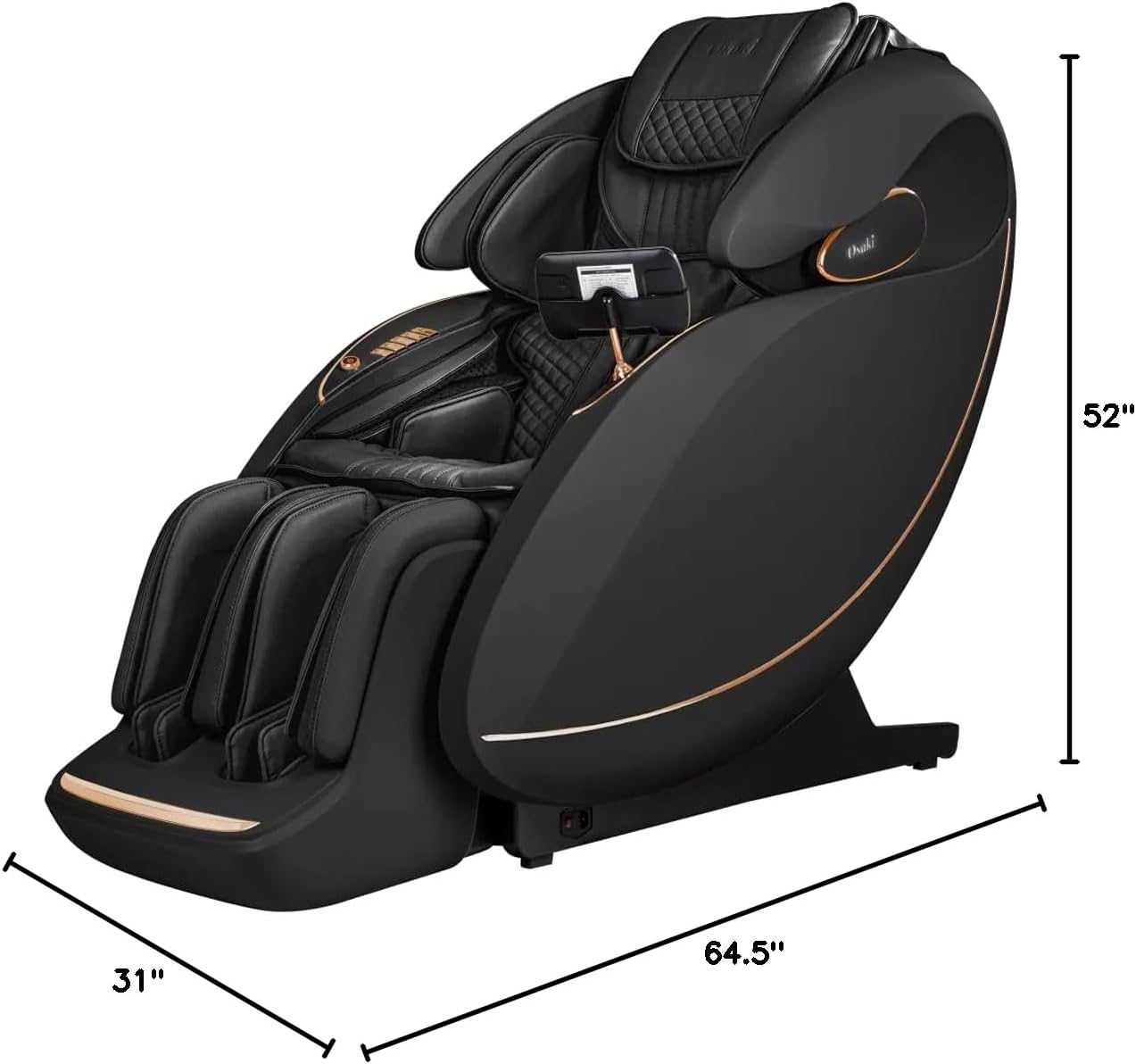 Osaki Platinum Solis 4D+ Flex Track Massage Chair with 190° Stretch Flexibility, Spinning Calf Rollers, Intelligent Voice Recognition, Black