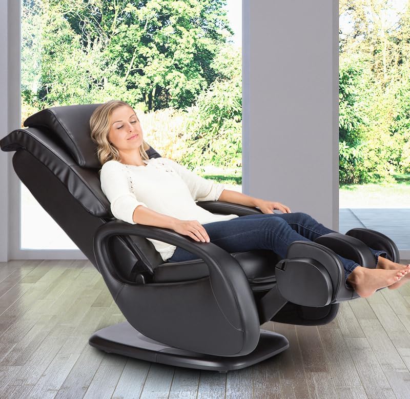 Human Touch WholeBody Swivel-Base Full Body Relax and Massage Chair - Perfect for Home Relaxation and Stress Relief | Warm Air Heating | Customizable Massage | Retractable Ottoman | Black Color, 7.1"