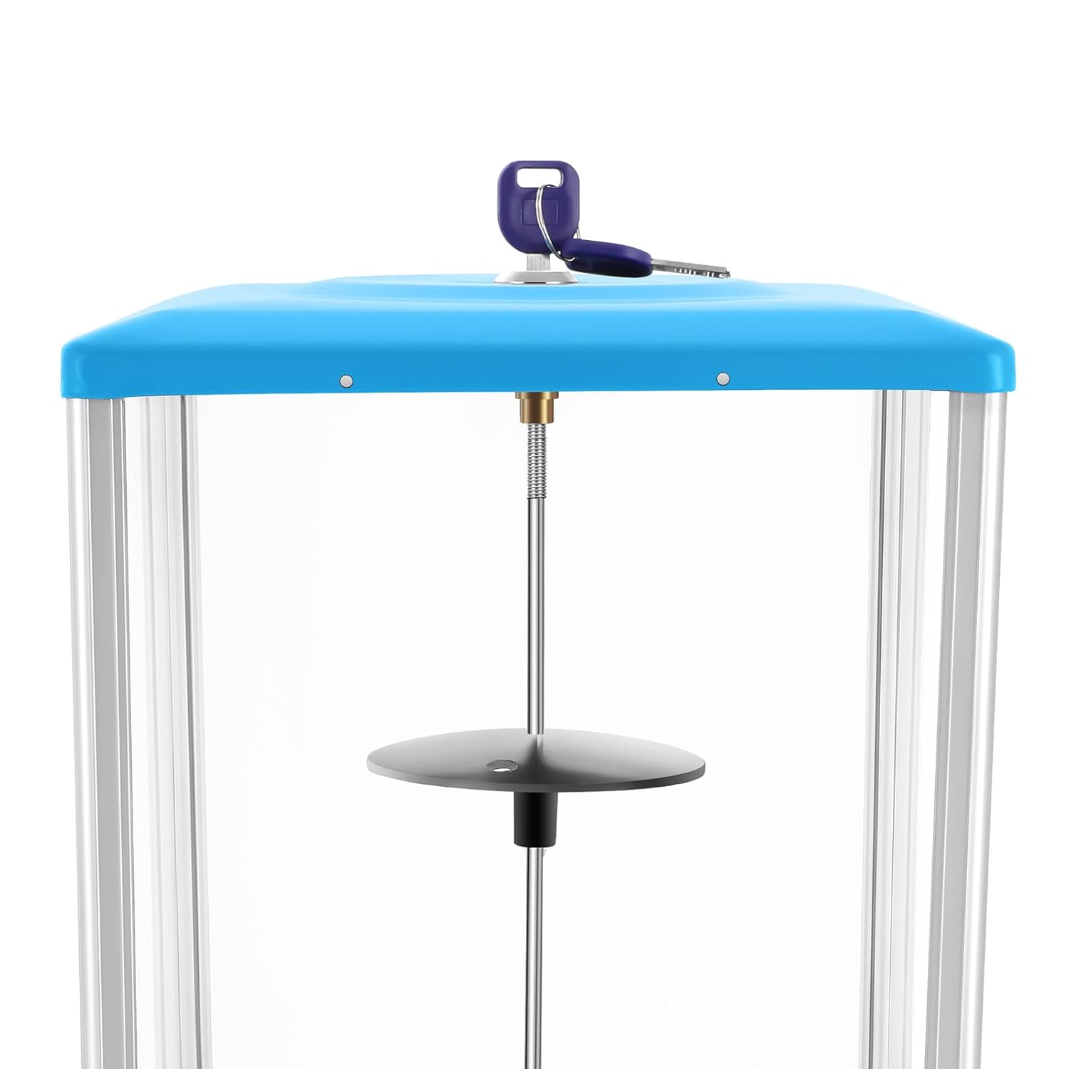 Vending Machine,Commercial Capsule Toys Vending Machine,1.77-1.97inches Ball Diameter,800 Coin Bank Capacity,4×25 Cent Coins,Blue Gumball Machine with Keys for Selling Capsule Toys, Twister Balls