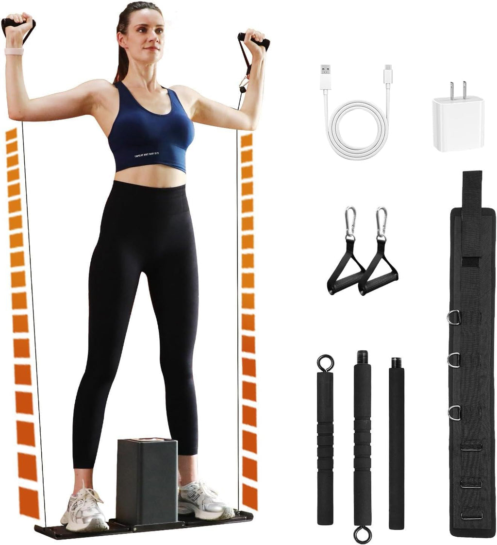 SR3 PRO Smart Home Gym Equipment ，Max 130lbs Resistance Portable Full Body Workout Cable Machine with Ambient Light,at Home Gym | All in One Gym for Travel | Foldable Gym & Home Exercise Equipment
