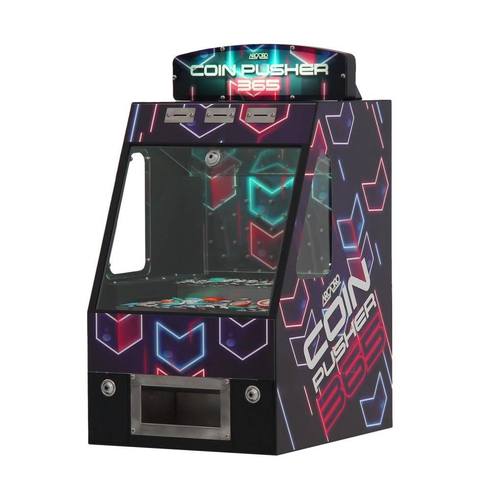 Arcadro© Coin Pusher 365 — Home Arcade Coin Pusher Machine for Adults | Tabletop Mini Arcade Game with 500 Coins & 25 Tokens | Fun Entertainment (500coins)