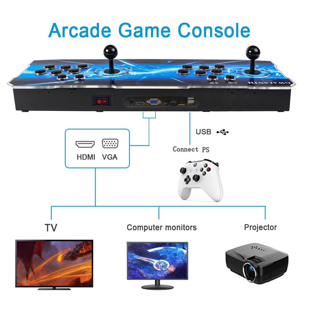 GWALSNTH 32000 in 1 Pandora Box 60S Arcade Game Console,1280X720 Display,Search/Save/Hide/Pause Games,Two Separate joysticks,1-4 Players …