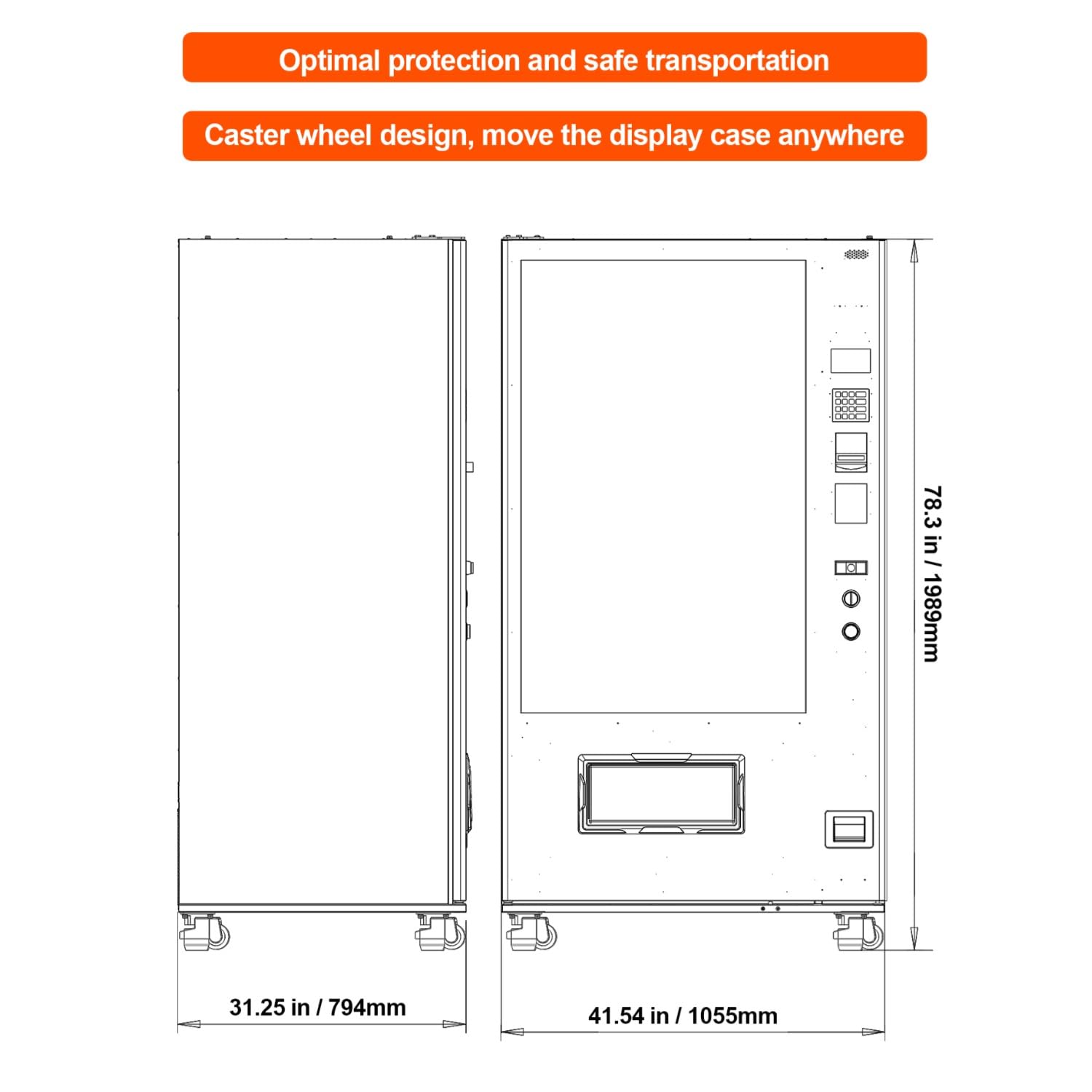 mikibama Snack & Drink Vending Machine with Credit Card Reader, 60 Slots Refrigerated Snack & Drink Combo Vending Machine for Business, Cashless Only
