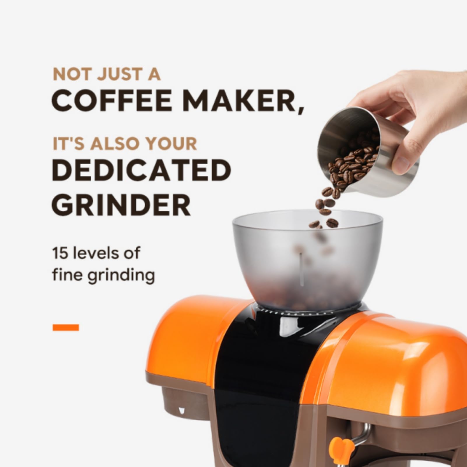 20 Bar Espresso Machine with Grinder & Steam Wand - Semi Automatic Coffee Maker, NTC Intelligent Temp Control, 58mm Stainless Steel Portafilter, One-Touch Panel for Home Barista (BLACK)