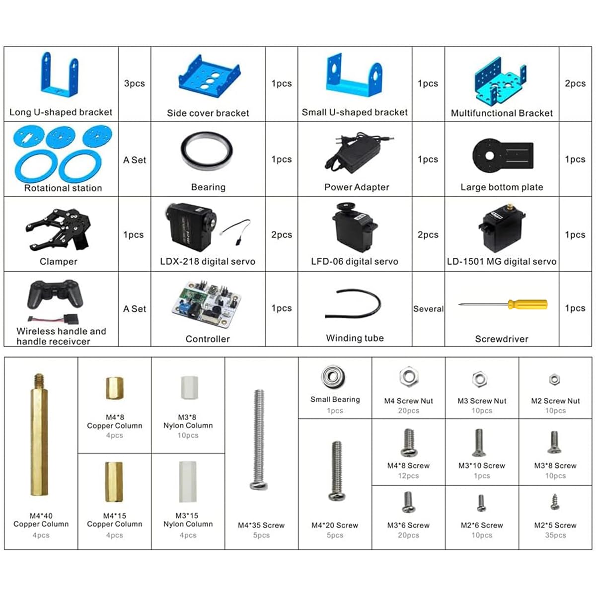 Robotic Arm Kit 6DOF Programming Robot Arm with 6 Servos, Handle, Mechanical Claw, etc, PC Software APP Control with Tutorial for Arduino STEM Education & Engineering Science Kits, LeArm Open Source