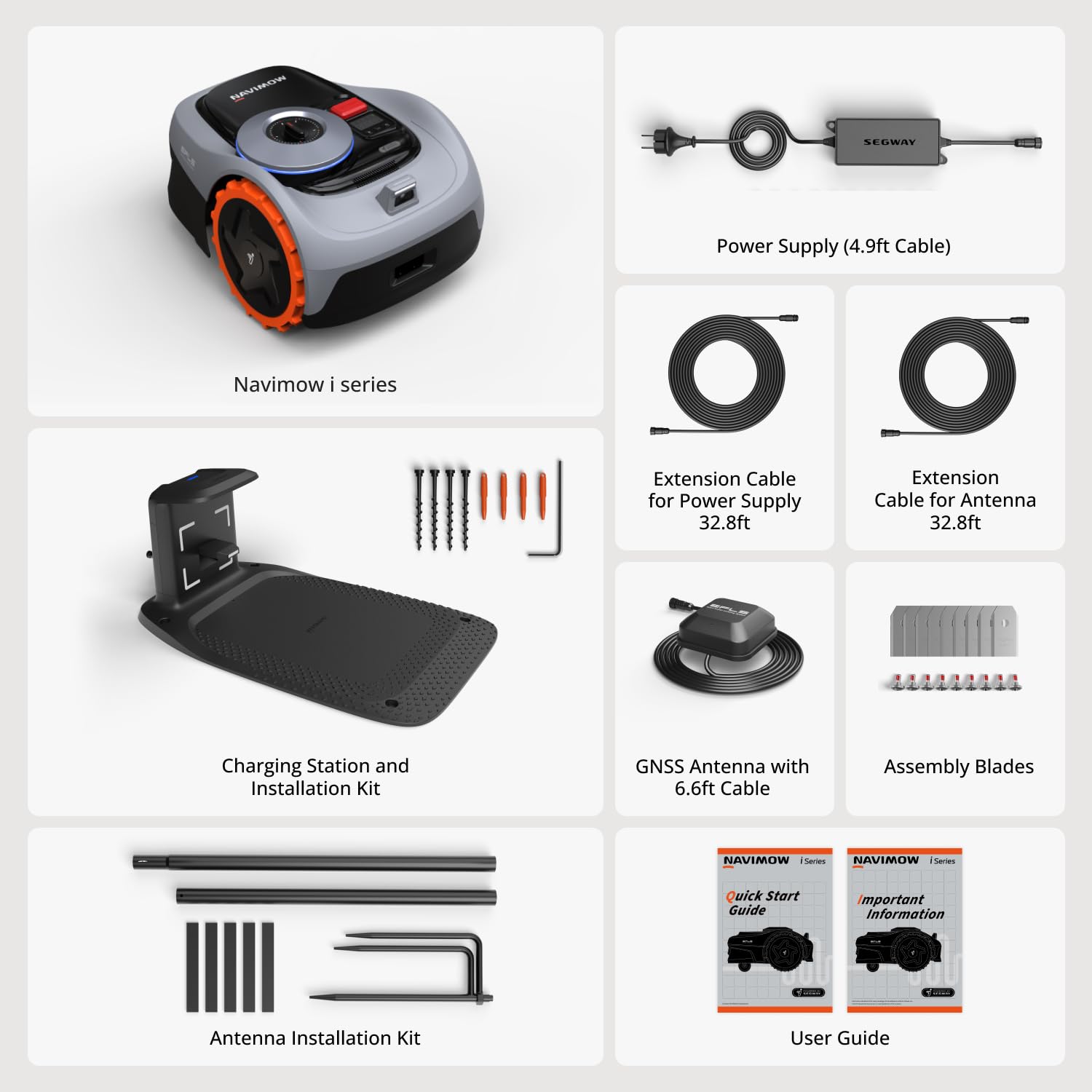 Segway Navimow i210 AWD Robot Lawn Mower Wire Free with Garage S, All-Wheel Drive for 45% Slopes, EFLS NRTK + Vision Auto Mapping, Covers 1/4 Acre (Garage Shipped Separately)