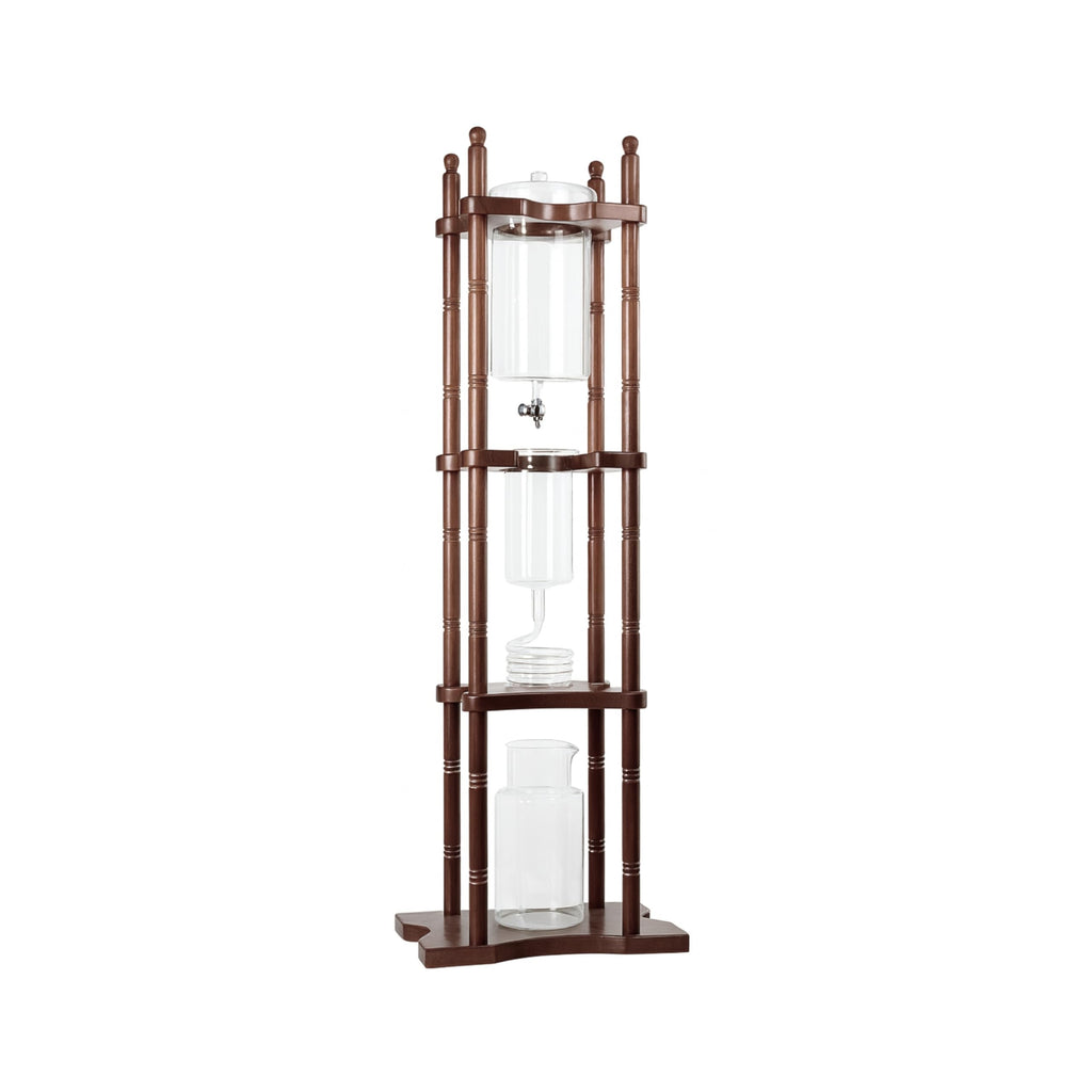 Nispira Cold Brew Drip Tower Iced Coffee Maker Glass Wooden Stand 25 Cups