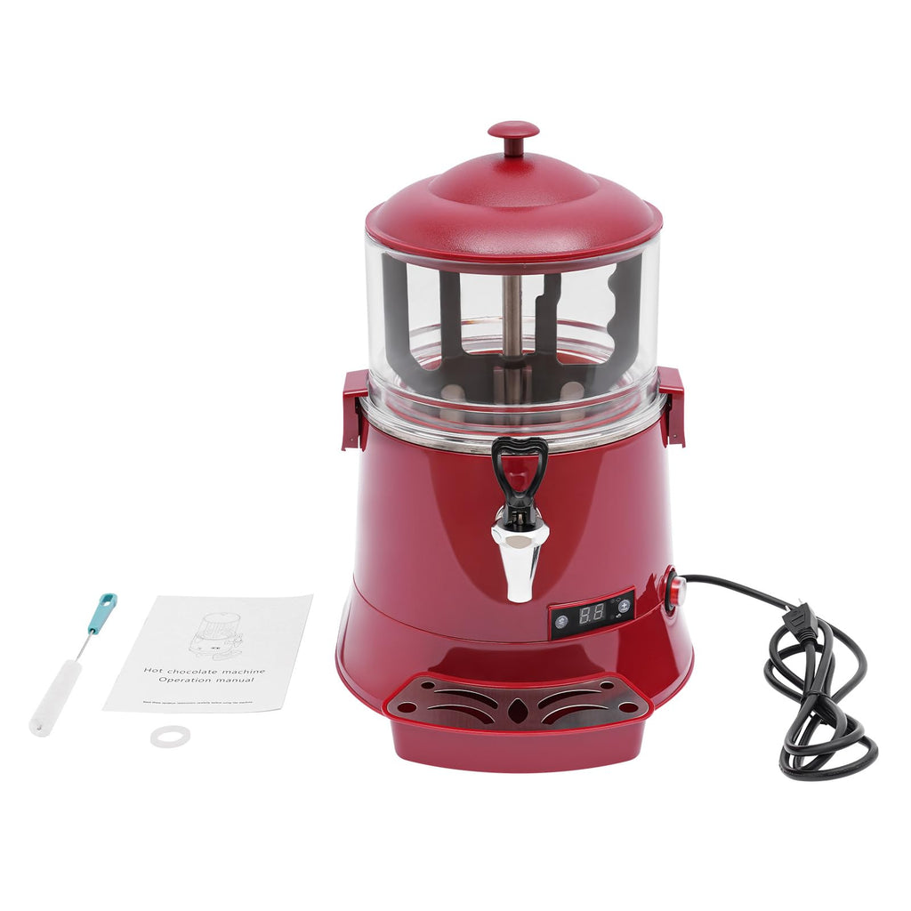 Commercial Hot Chocolate Machine Maker and Dispenser 110V 400W 5L(1.32Gal) Electric Hot Chocolate Dispenser Beverage Warmer with LED Display, 86-194°F for Heating Coffee, Milktea, Soy Milk