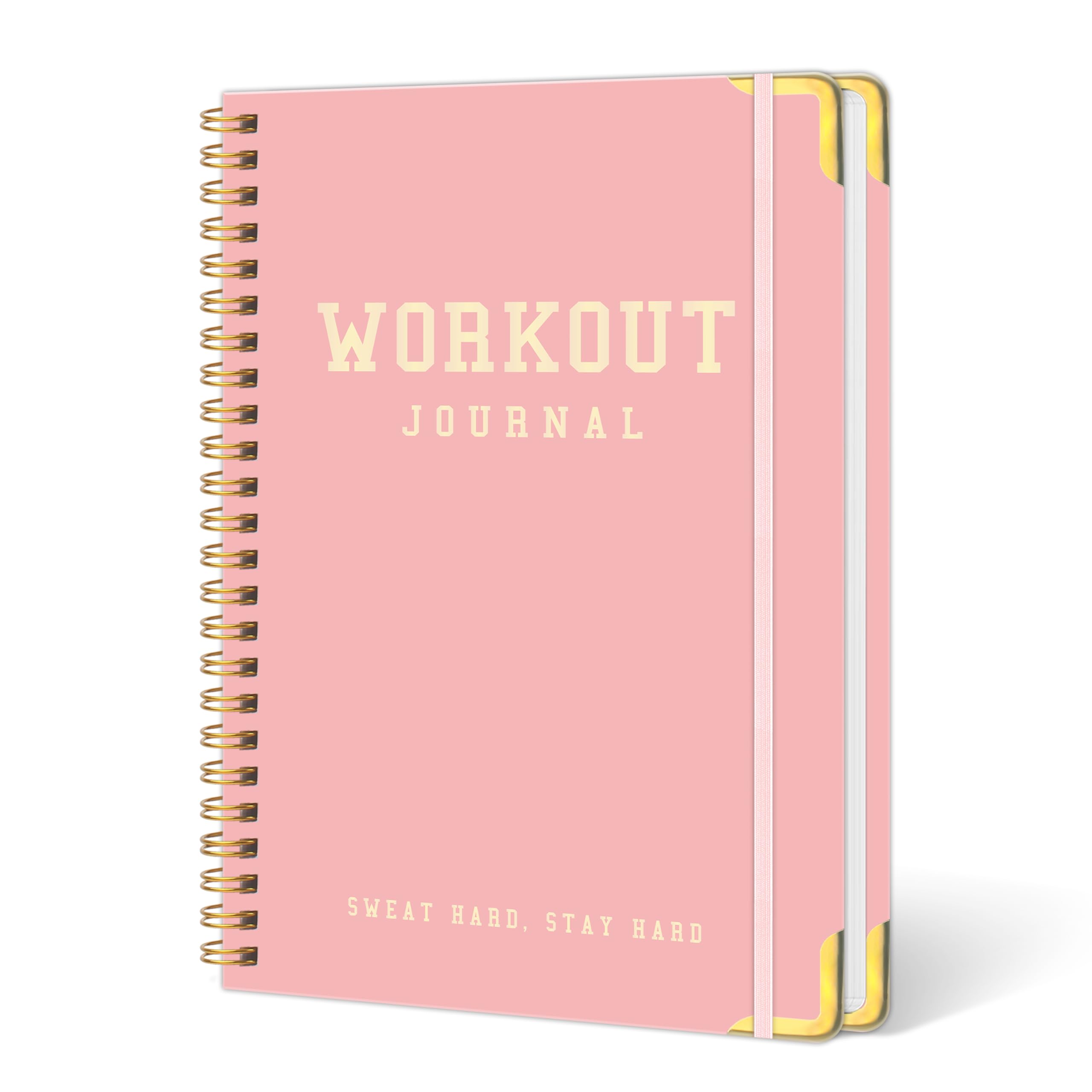 Workout Journal Fitness Tracker Planner for Men & Women, Exercise Log Book to Track Gym & Home Training, Goals, Sets, Reps & Progress, 142 Pages, A5 5.7" x 8.2" Portable Hardcover with Metal Corners, Green