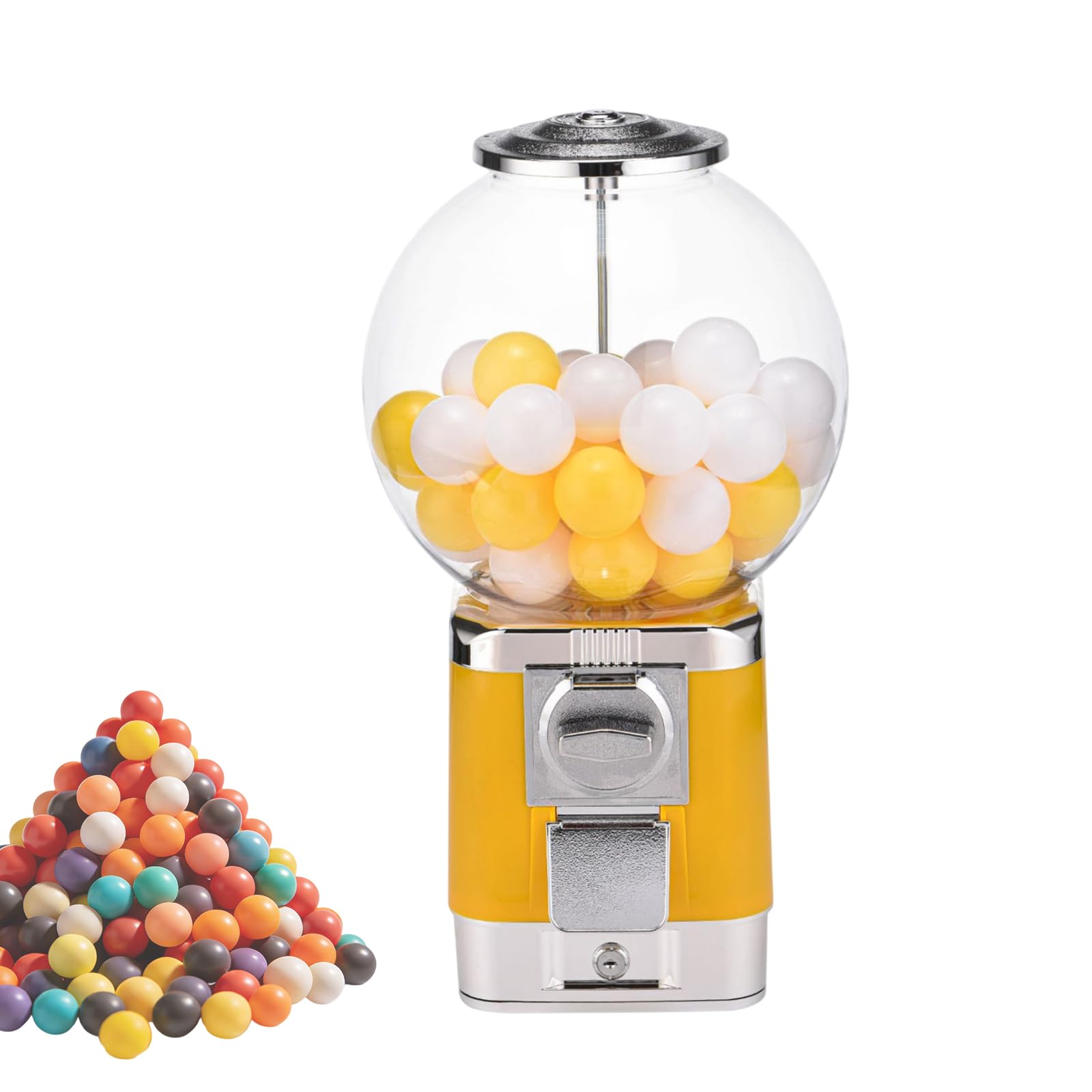 50mm Ball Classic Bubble Capsule Toys Dispenser Vending Machine Vending Machine Twister Ball Dispenser Gumball Machine for Retail,Amusement Parks(Color:White)