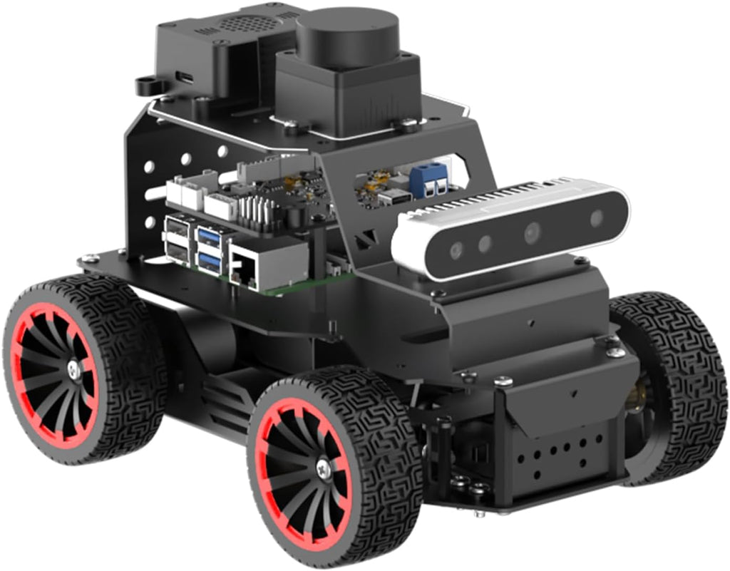 ROS2 Robot Car for RaspberryPi ChatGPT Large AI Model Programmable AI Vision Robot Ackermann Chassis SLAM Mapping Auto Driving Voice Control, Python Robotic for Adult, MentorPi A1 Standard & NO RPi