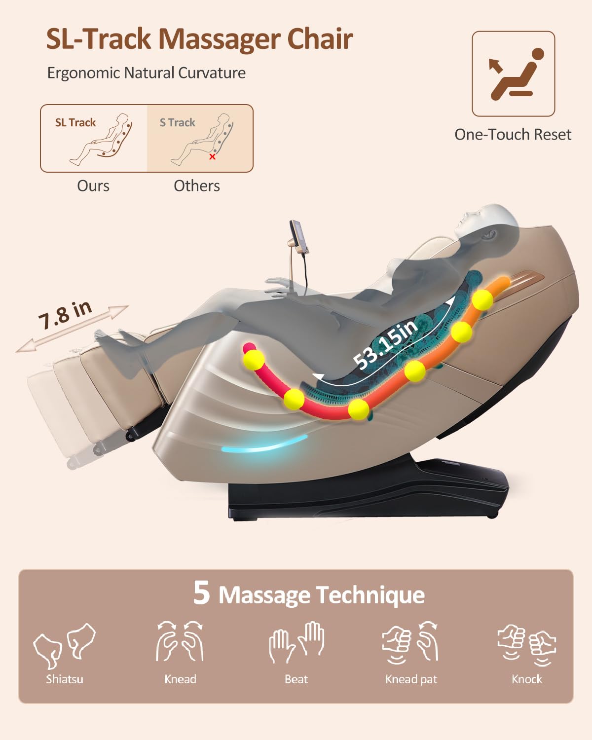 RELX 2026 Massage Chair Full Body, 20 Modes Zero Gravity SL-Track Shiatsu Massage Chair Built-in Heat System, Airbag Massage with Body Scan, Deep Yoga Stretch, Calfrest Extension and AI Control(White)