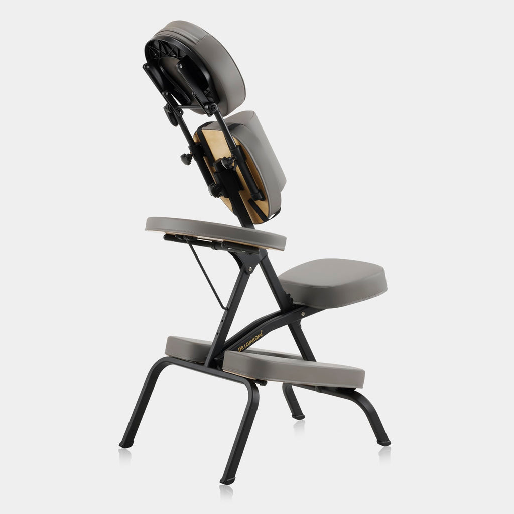 Aluminum Light-Weight Adjustable Folding Portable Travel Massage Chair with Backpack 402 Keanu (Black)