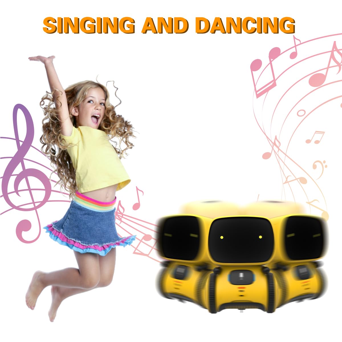 98K Robot Toys for Girls and Boys Rechargeable, Touch and Voice Control Robots Interactive Talking Smart Partner and Teacher with Singing, Dancing, STEM Toy Gifts for Kids Age 3 and Up