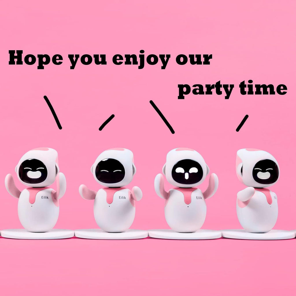 ENERGIZE LAB Eilik Pink - Touch Interactive Toys, Cute Robot Pets with Abundant Emotions. Idle Animations&Mini-Games, Unique Gift for Girls & Boys. Support Update.