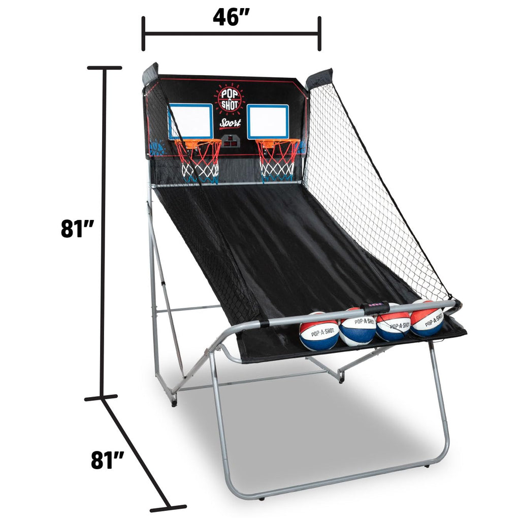 Pop-A-Shot - Dual Shot Sport | Arcade Basketball Game for Home | Paddle Scoring Hoop, 10 Game Modes, 4 Balls | Foldable for Easy Storage | Fun for All Players